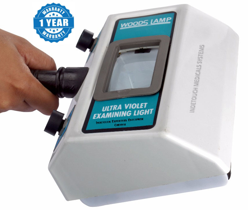 What is woods lamp? A Woods lamp, also known as a Wood's light or UV light, is a handheld device that emits ultraviolet (UV) light and is used in dermatology