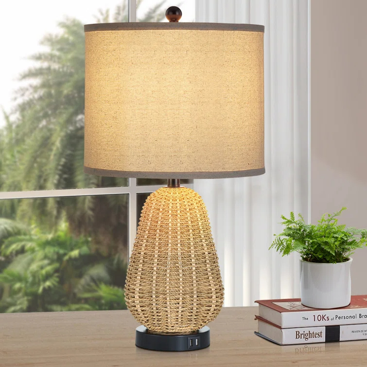Wicker table lamp exude a timeless elegance that adds warmth, texture, and character to any interior space. The unique combination