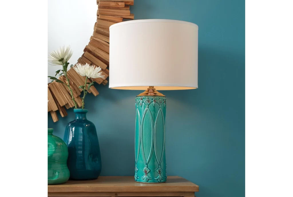 Blue ceramic table lamp