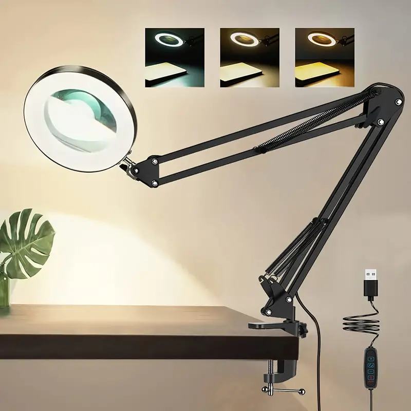 desk lamp with magnifying glass