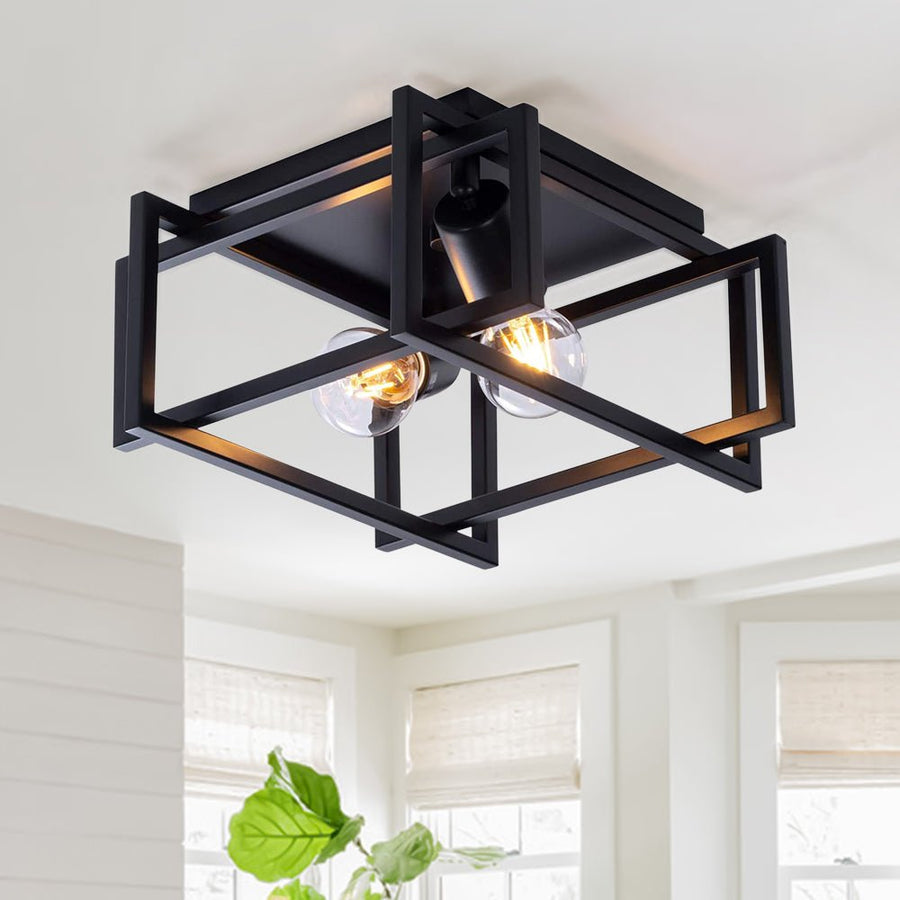 Square flush mount ceiling light