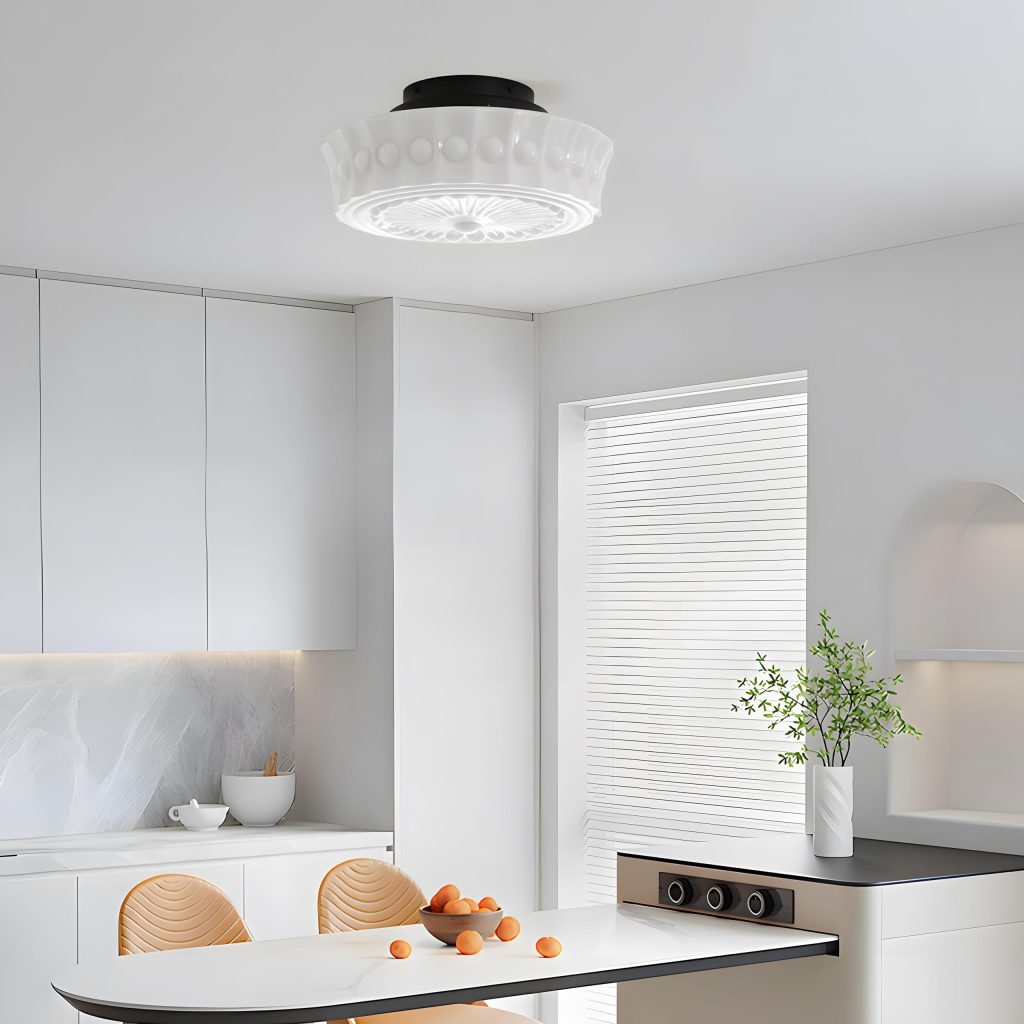 White semi flush mount ceiling light