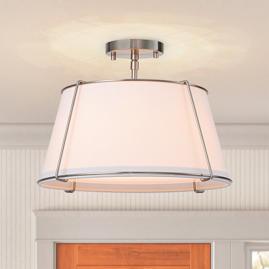 White semi flush mount ceiling light