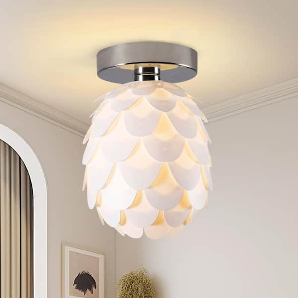 White semi flush mount ceiling light – simple and practical lighting