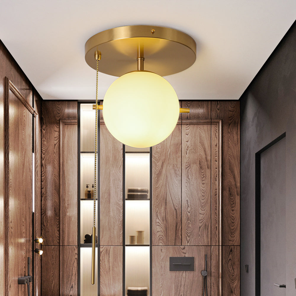 Pull chain ceiling light