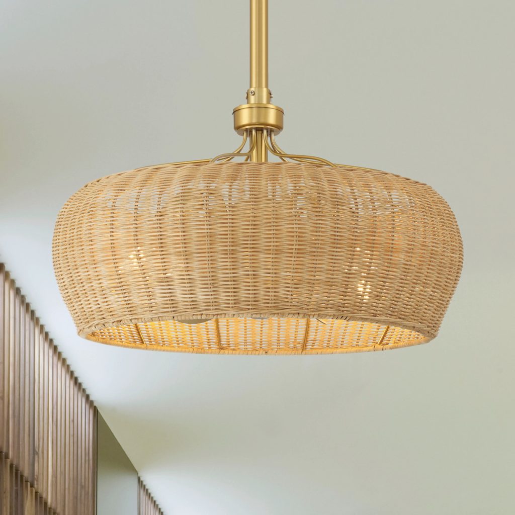 wicker ceiling light