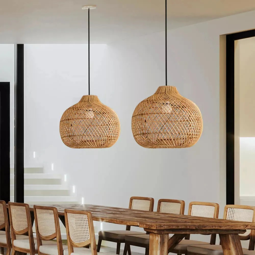 wicker ceiling light